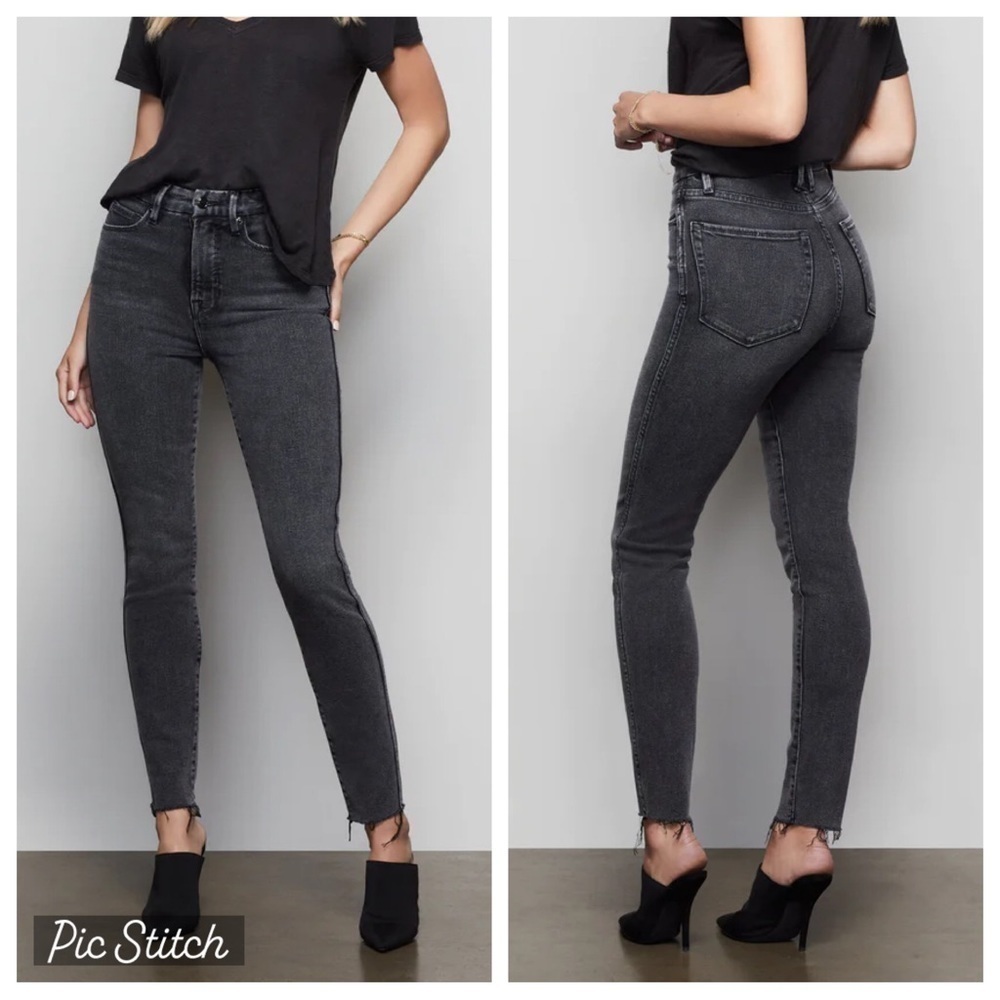Good American Good Curve Skinny Raw Edge Jeans